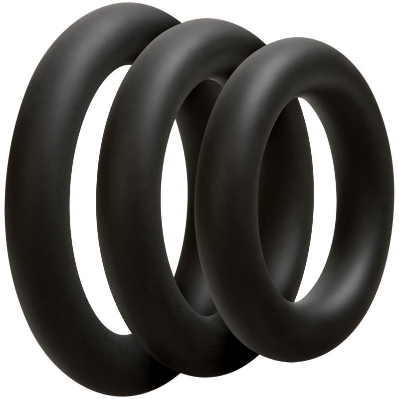 Optimale Lot de 3 Anneaux Silicone 10mm Noirs